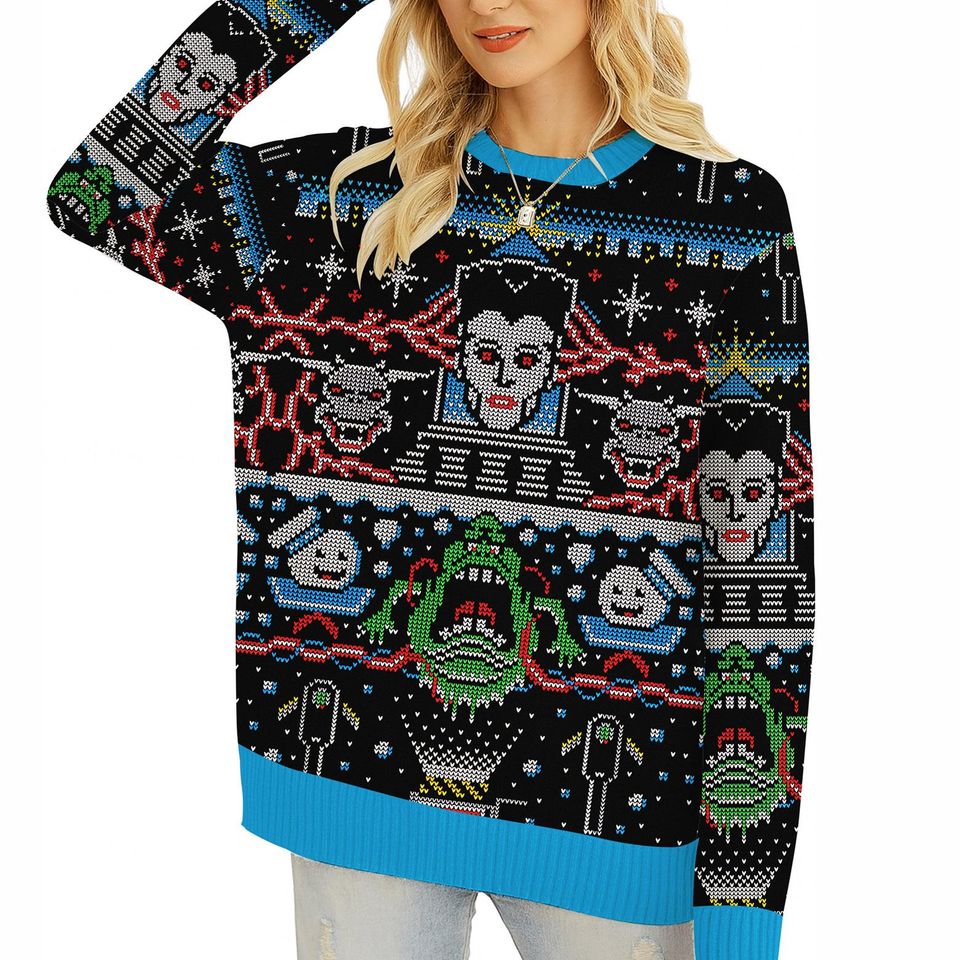 Ghostbusters Bustin X-mas Sweater, Ghostbusters Bustin Ugly Christmas Sweater