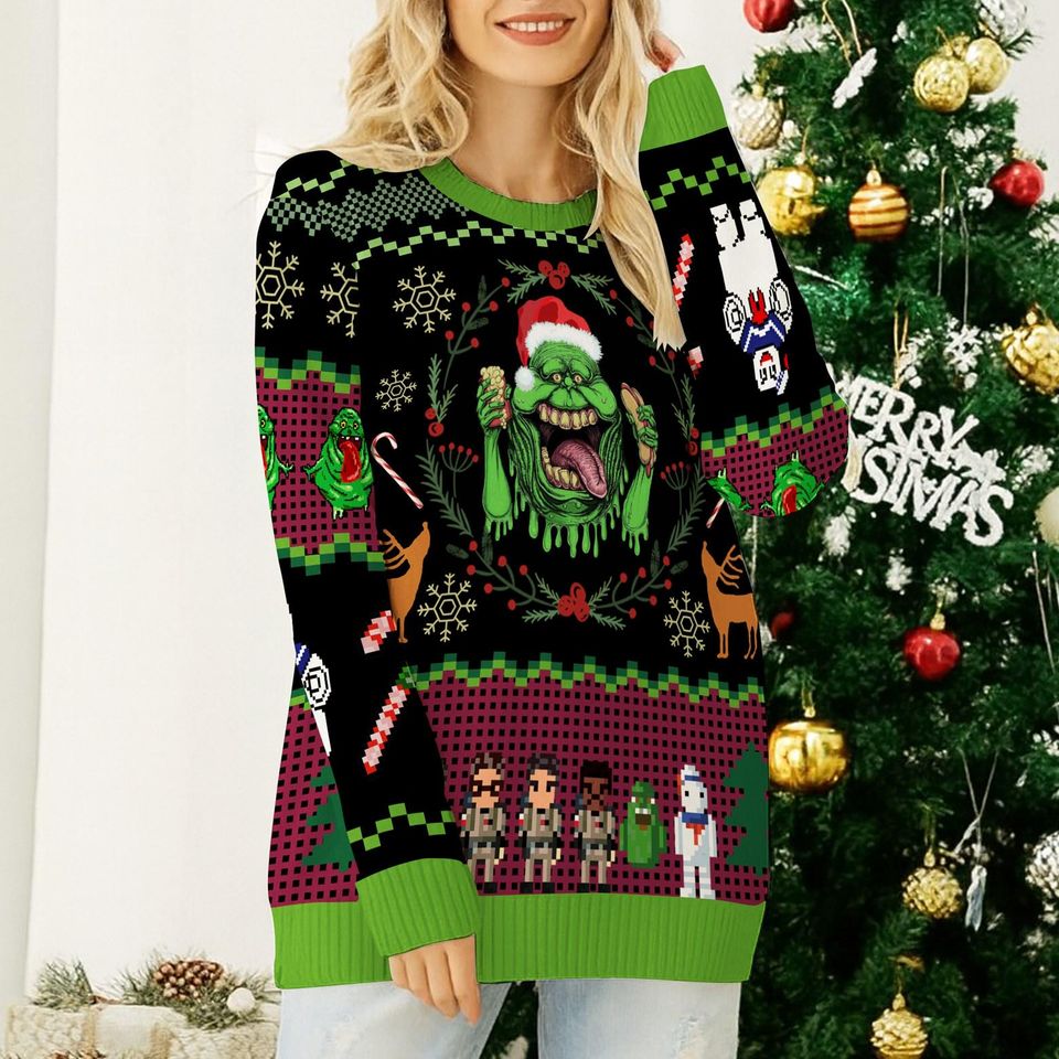 Bustin Ghostbusters Ugly Christmas Sweater Ghostbusters Ugly Christmas Sweater