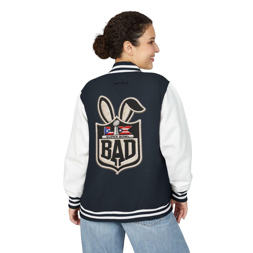 Printed Benito Super Bowl 94  Jacket 'BAD' Bunny Logo Varsity Jacket