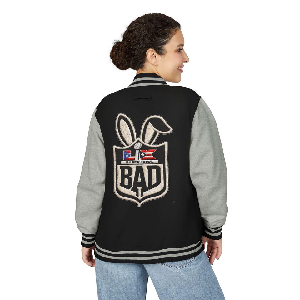 Printed Benito Super Bowl 94  Jacket 'BAD' Bunny Logo Varsity Jacket