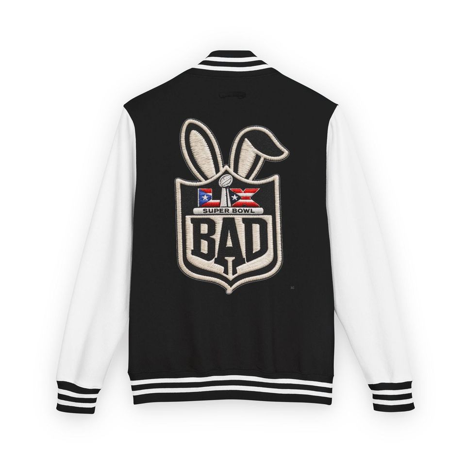 Printed Benito Super Bowl 94  Jacket 'BAD' Bunny Logo Varsity Jacket