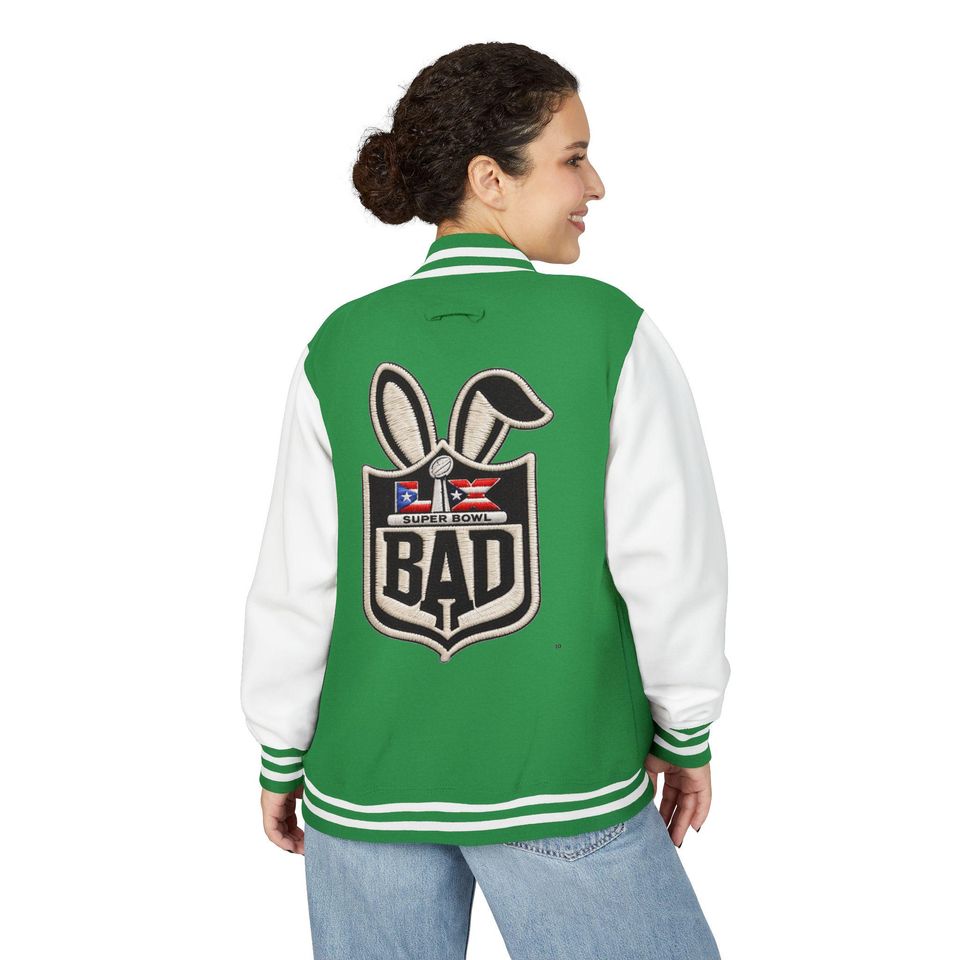 Printed Benito Super Bowl 94  Jacket 'BAD' Bunny Logo Varsity Jacket
