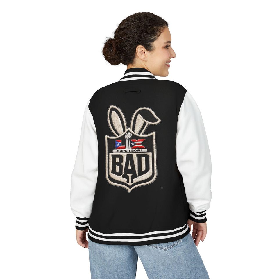 Printed Benito Super Bowl 94  Jacket 'BAD' Bunny Logo Varsity Jacket