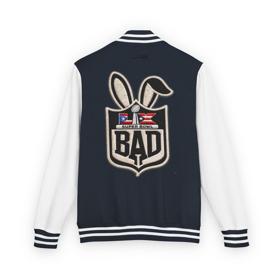 Printed Benito Super Bowl 94  Jacket 'BAD' Bunny Logo Varsity Jacket