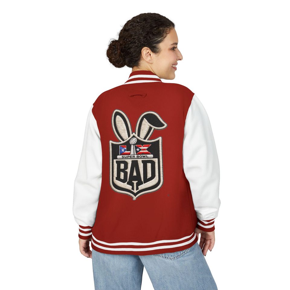 Printed Benito Super Bowl 94  Jacket 'BAD' Bunny Logo Varsity Jacket