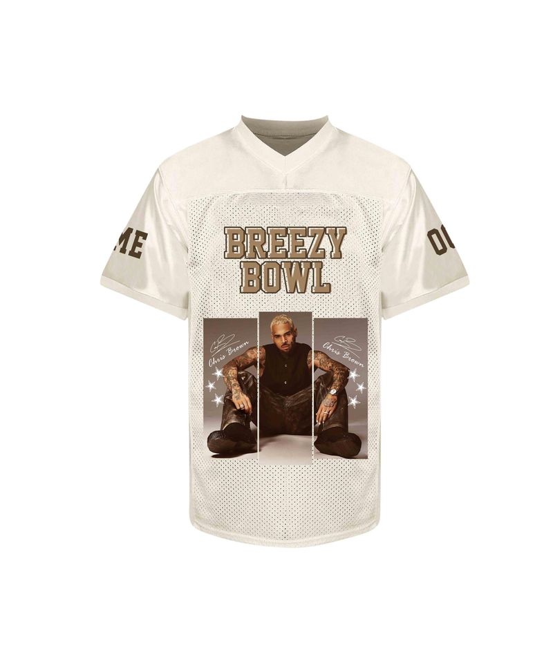 Chris Brown Breezy Bowl XX 2025 Jersey PNG, Football Style Shirt Design, Digital Download Sublimation File, Personalized Breezy Tour Tee