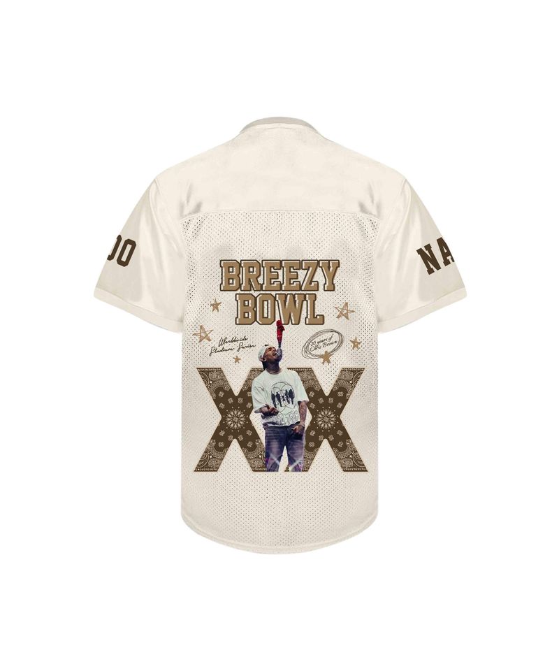 Chris Brown Breezy Bowl XX 2025 Jersey PNG, Football Style Shirt Design, Digital Download Sublimation File, Personalized Breezy Tour Tee