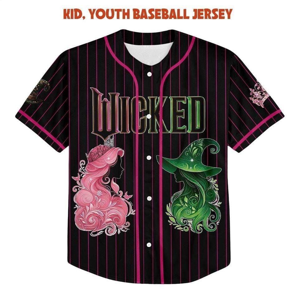 Custom Wicked Baseball Jersey Elphaba and Glinda Shirt