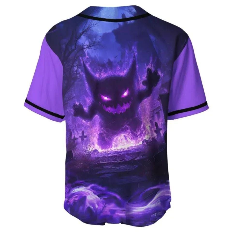 Custom Gengar Baseball Jersey, Poket mons Personalized Jersey