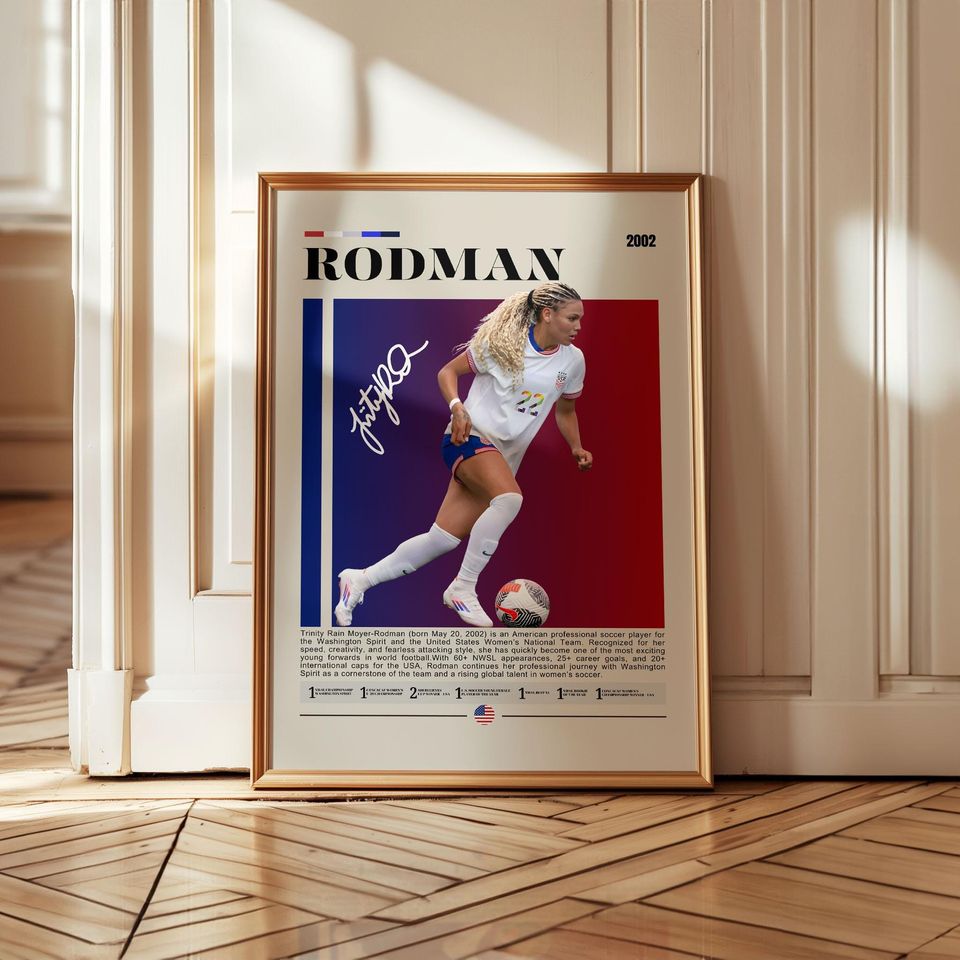 Trinity Rodman Poster, USWNT Soccer Wall Art