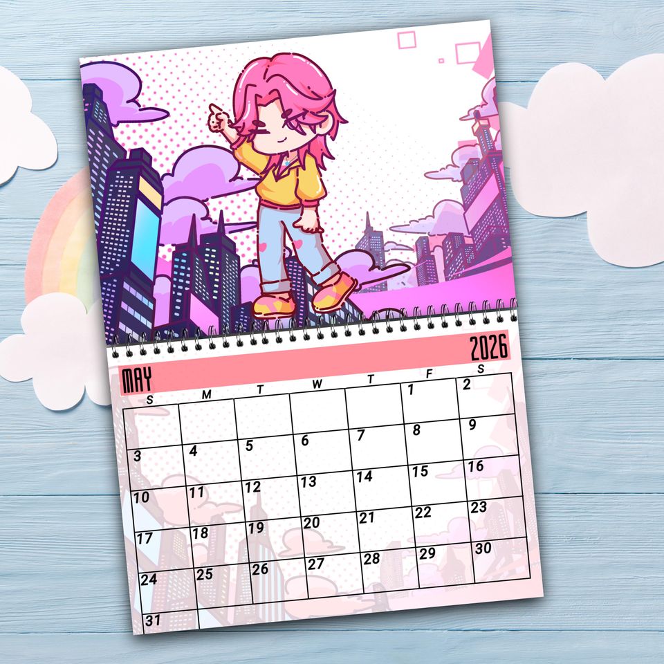 K-Pop Demon Hunters Hand drawn Characters Desktop Calendar