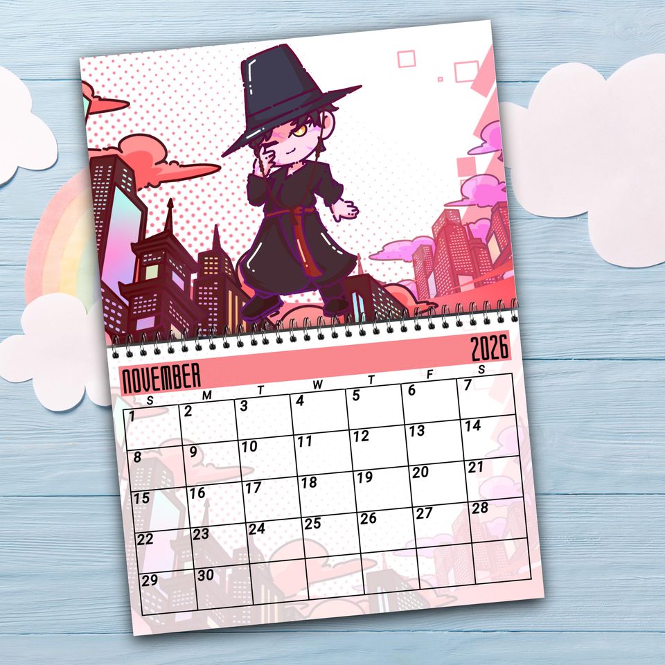 K-Pop Demon Hunters Hand drawn Characters Desktop Calendar