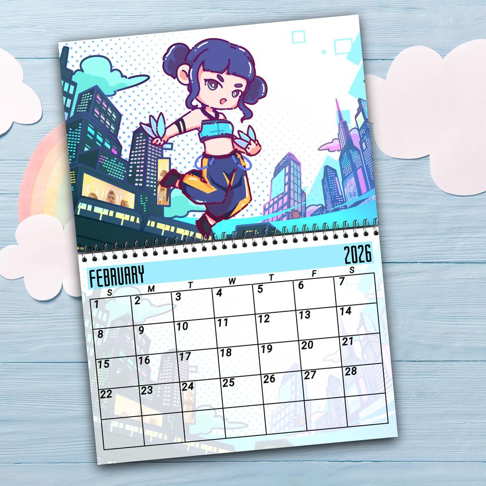 K-Pop Demon Hunters Hand drawn Characters Desktop Calendar