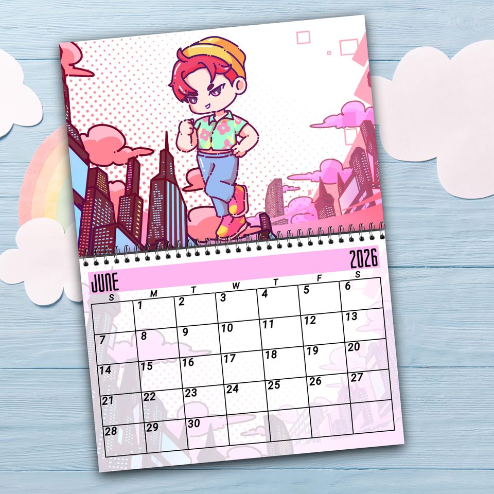 K-Pop Demon Hunters Hand drawn Characters Desktop Calendar