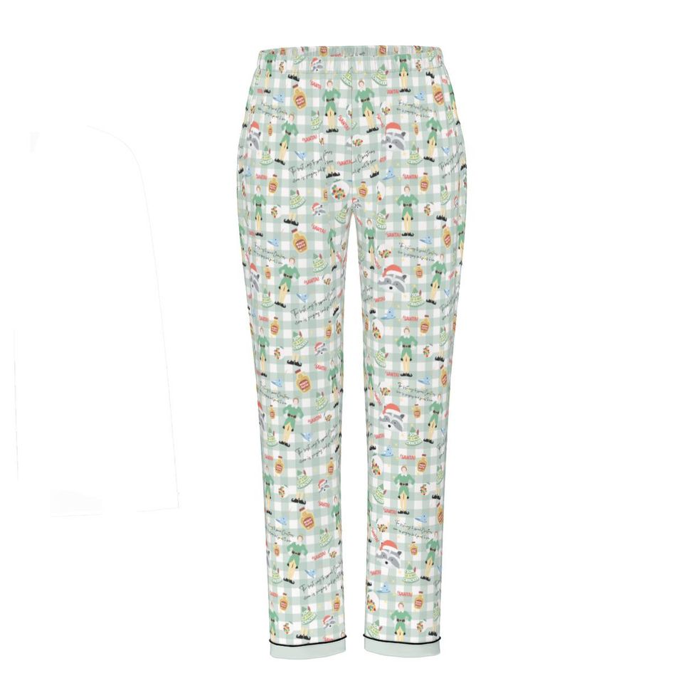 Buddy the Elf Women's Button-Down Christmas Pajamas - Black Piping, Family Matching, Gift for Her