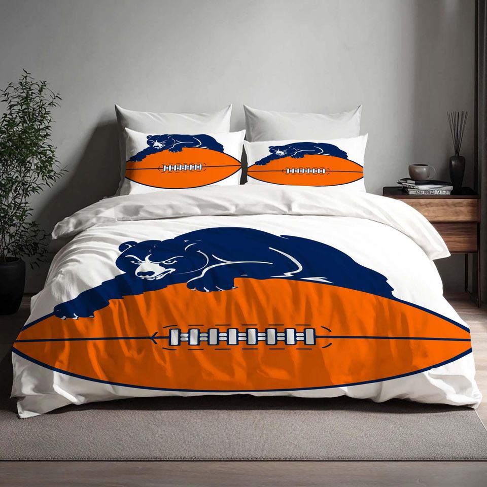 Chicago Bears Christmas Duvet Cover Bedding Set,Halloween Gift Back to School