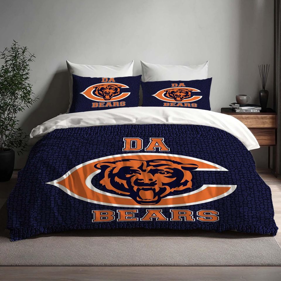Chicago Bears Christmas Duvet Cover Bedding Set,Halloween Gift Back to School