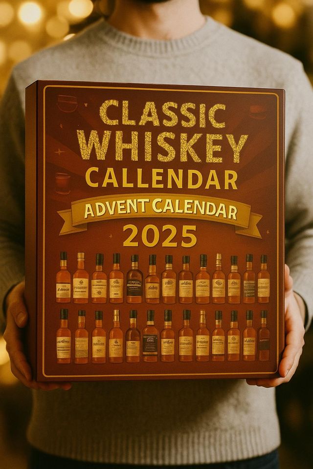 Classic Whiskey Advent Calendar 2025  Musical Keepsake, Christmas Countdown Decor, Whiskey Advent Calendar, Whiskey Advent Calendar 2025