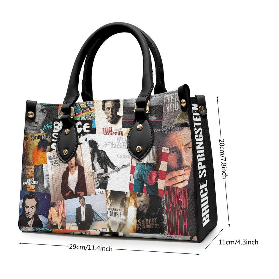 Bruce Springsteen Music Leather Bag, Springsteen Women Wallet, Custom Leather Bag, Springsteen Lover Handbag, Women Handbag, Vintage Handbag