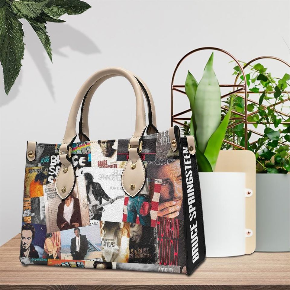 Bruce Springsteen Music Leather Bag, Springsteen Women Wallet, Custom Leather Bag, Springsteen Lover Handbag, Women Handbag, Vintage Handbag