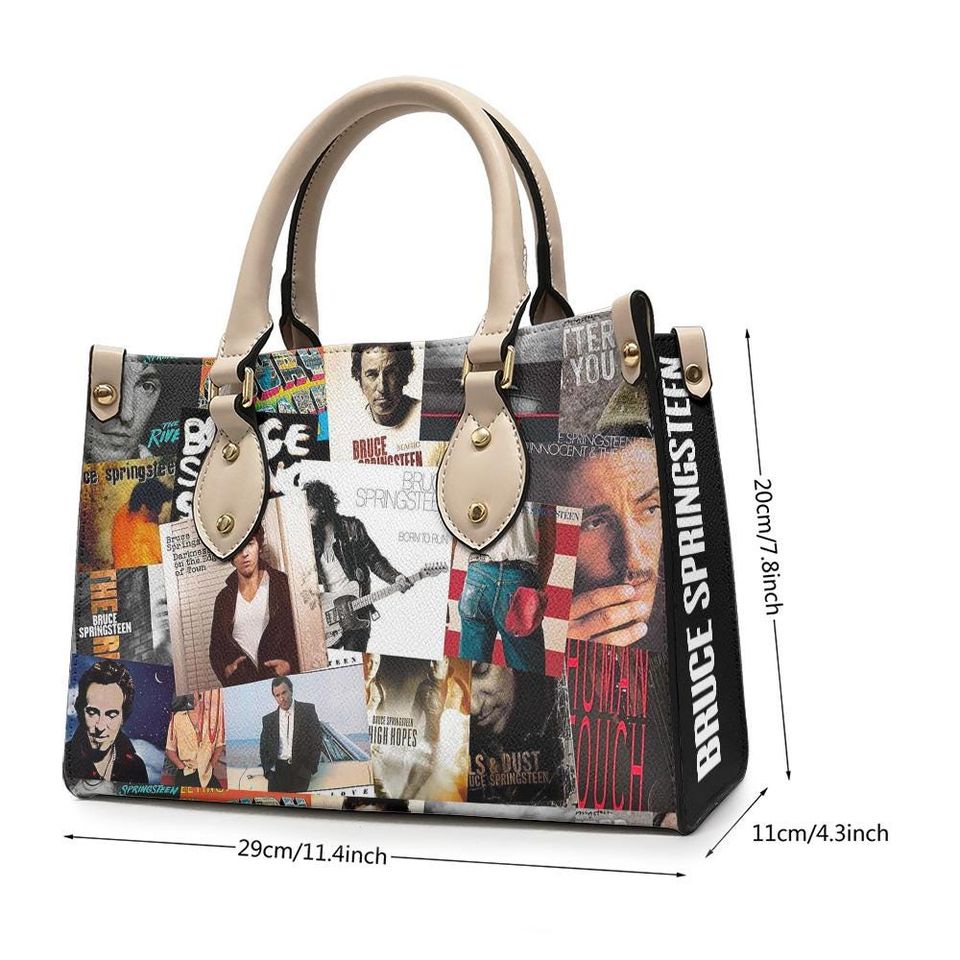 Bruce Springsteen Music Leather Bag, Springsteen Women Wallet, Custom Leather Bag, Springsteen Lover Handbag, Women Handbag, Vintage Handbag