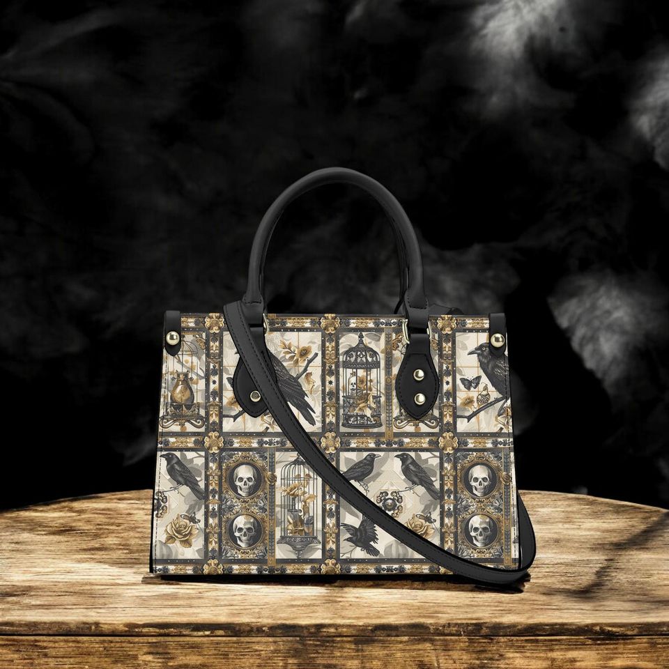 Crow Skull Handbag Organized Witchcraft Gift
