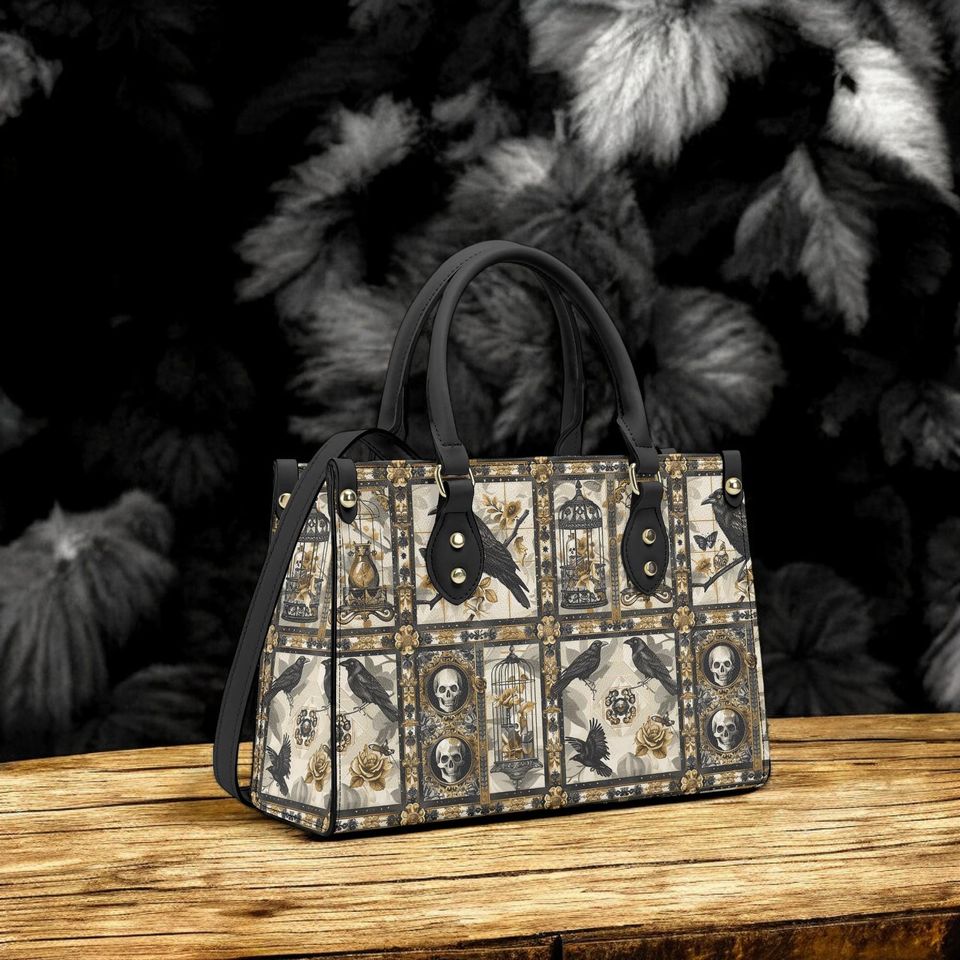 Crow Skull Handbag Organized Witchcraft Gift