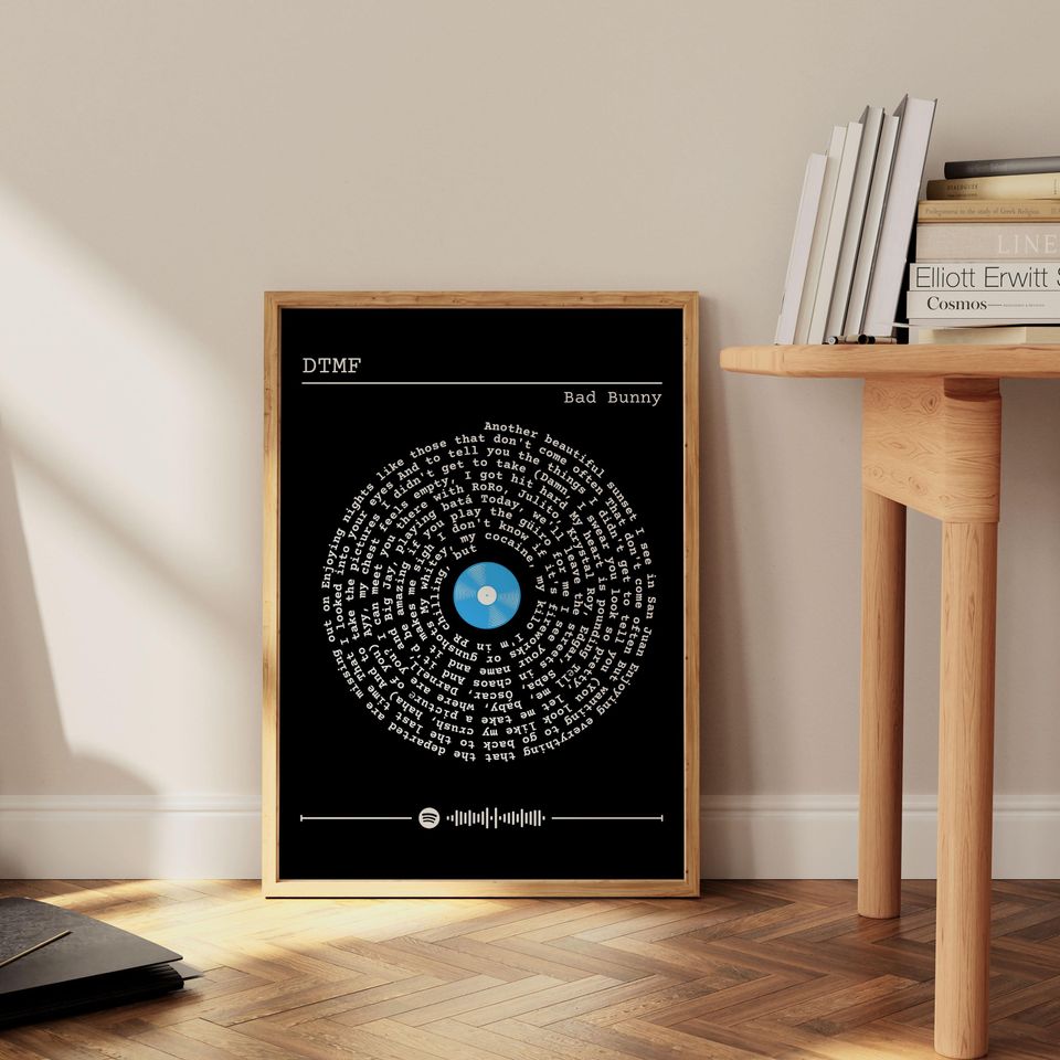 Bad Bunny - DTMF Song Lyrics Poster | Spiral Lyrics Poster