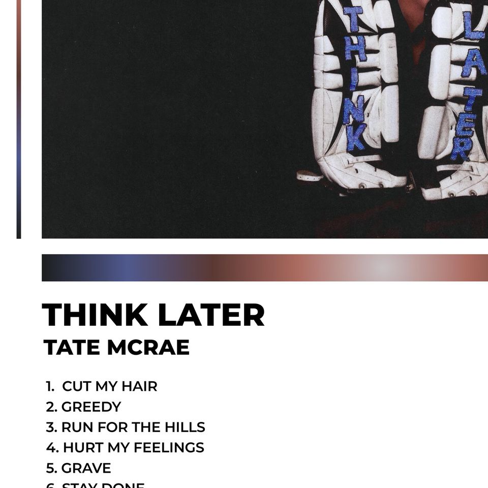 Tate McRae Think Later Album Cover Poster