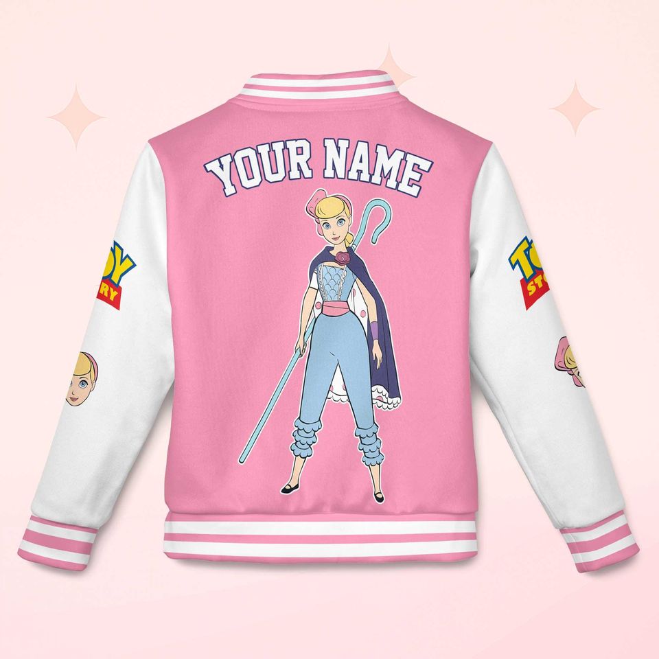 Custom Bo Peep Varsity Jacket, Personalized Toy Story Baseball Jacket