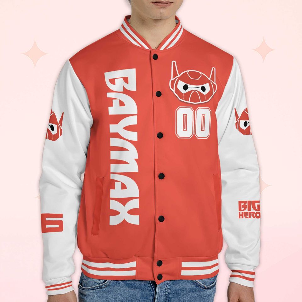 Custom Baymax Varsity Jacket, Personalized Big Hero 6 Inspired Baseball Jacket