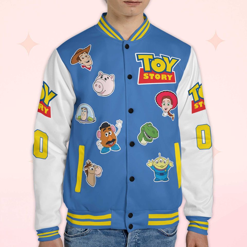 Custom Toy Story Varsity Jacket, Personalized Disney Pixar Baseball Jacket