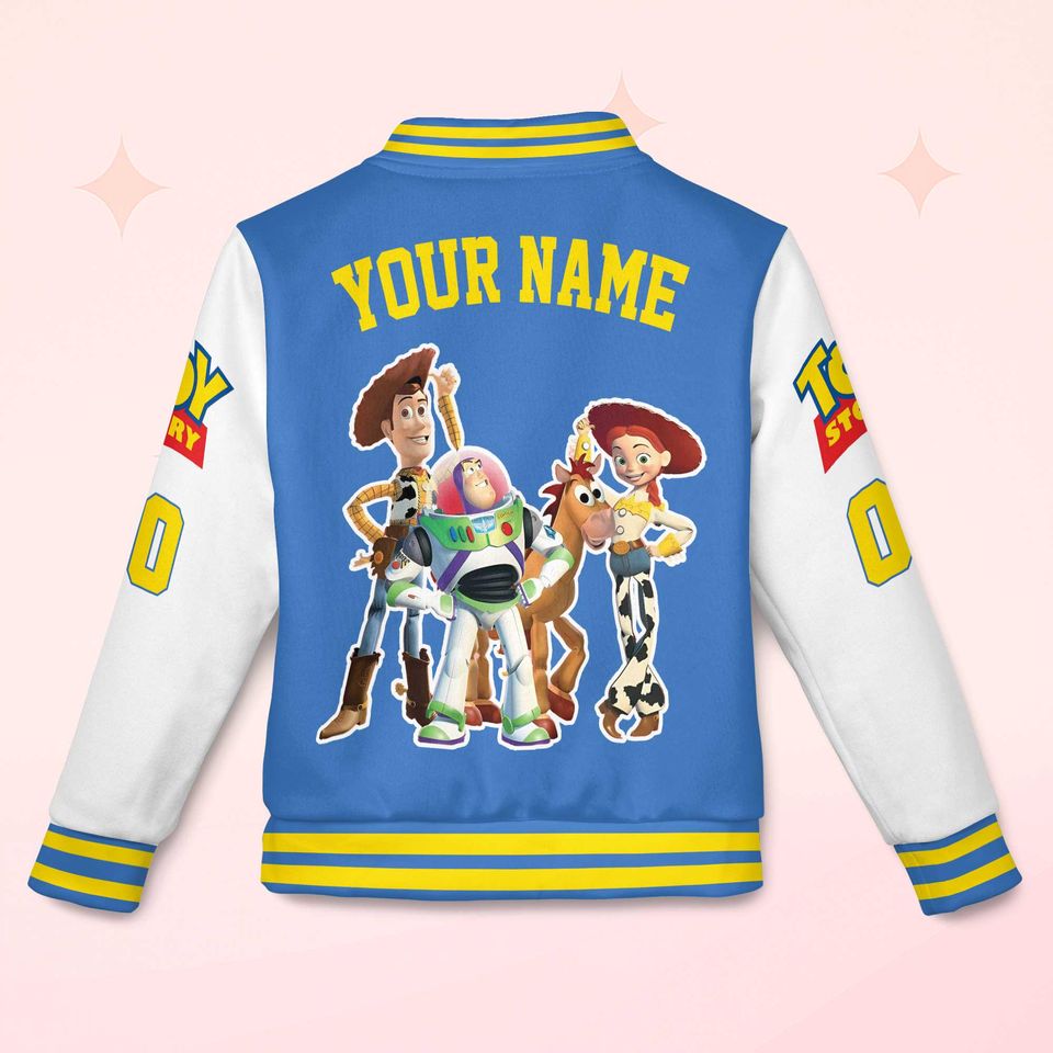 Custom Toy Story Varsity Jacket, Personalized Disney Pixar Baseball Jacket