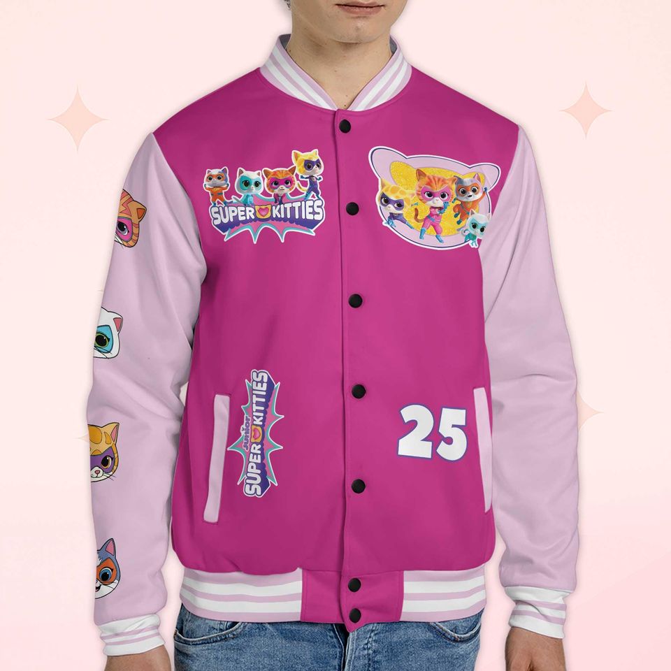 Custom SuperKitties Varsity Jacket, Personalized Baseball Jacket