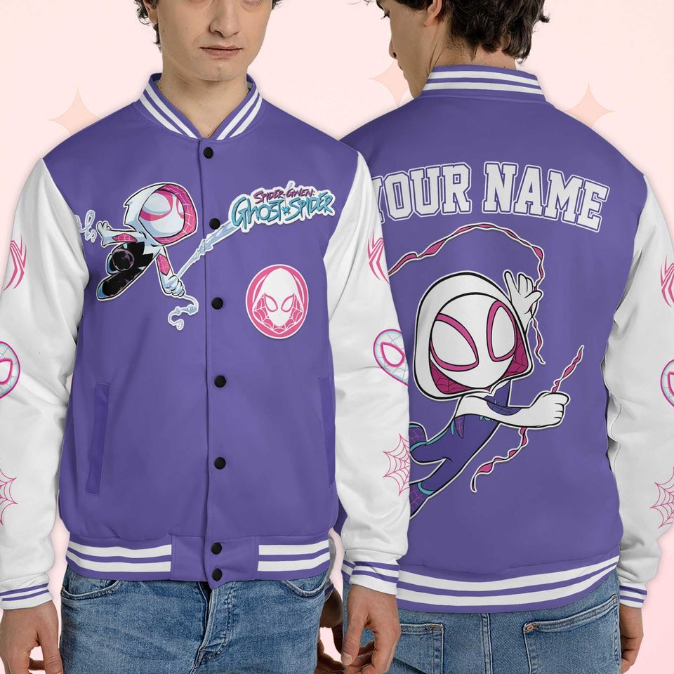 Custom Ghost-Spider Varsity Jacket, Personalized Ghost-Spider Baseball Jacket