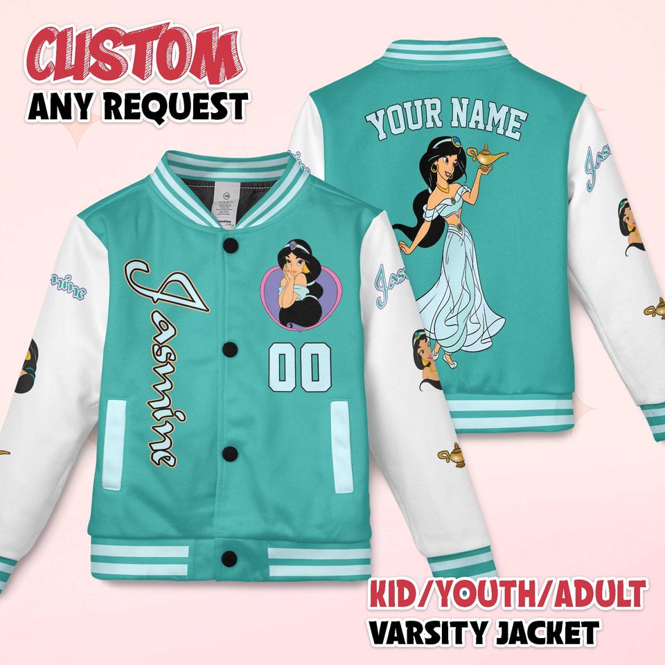 Custom Jasmine Varsity Jacket, Aladdin Inspired