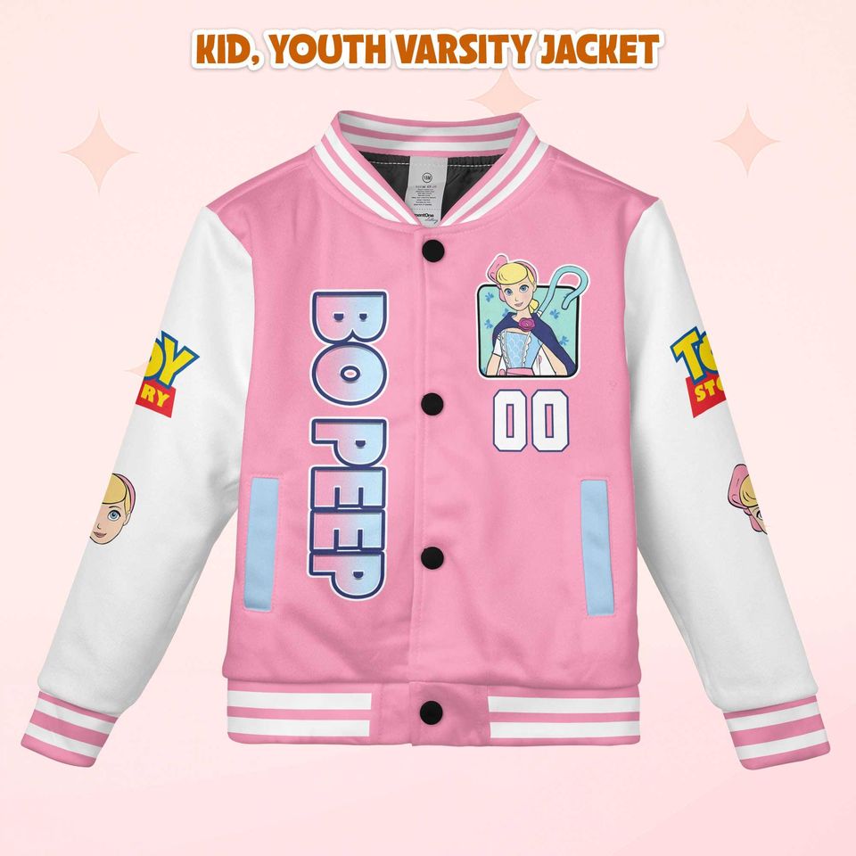 Custom Bo Peep Varsity Jacket, Personalized Toy Story Baseball Jacket