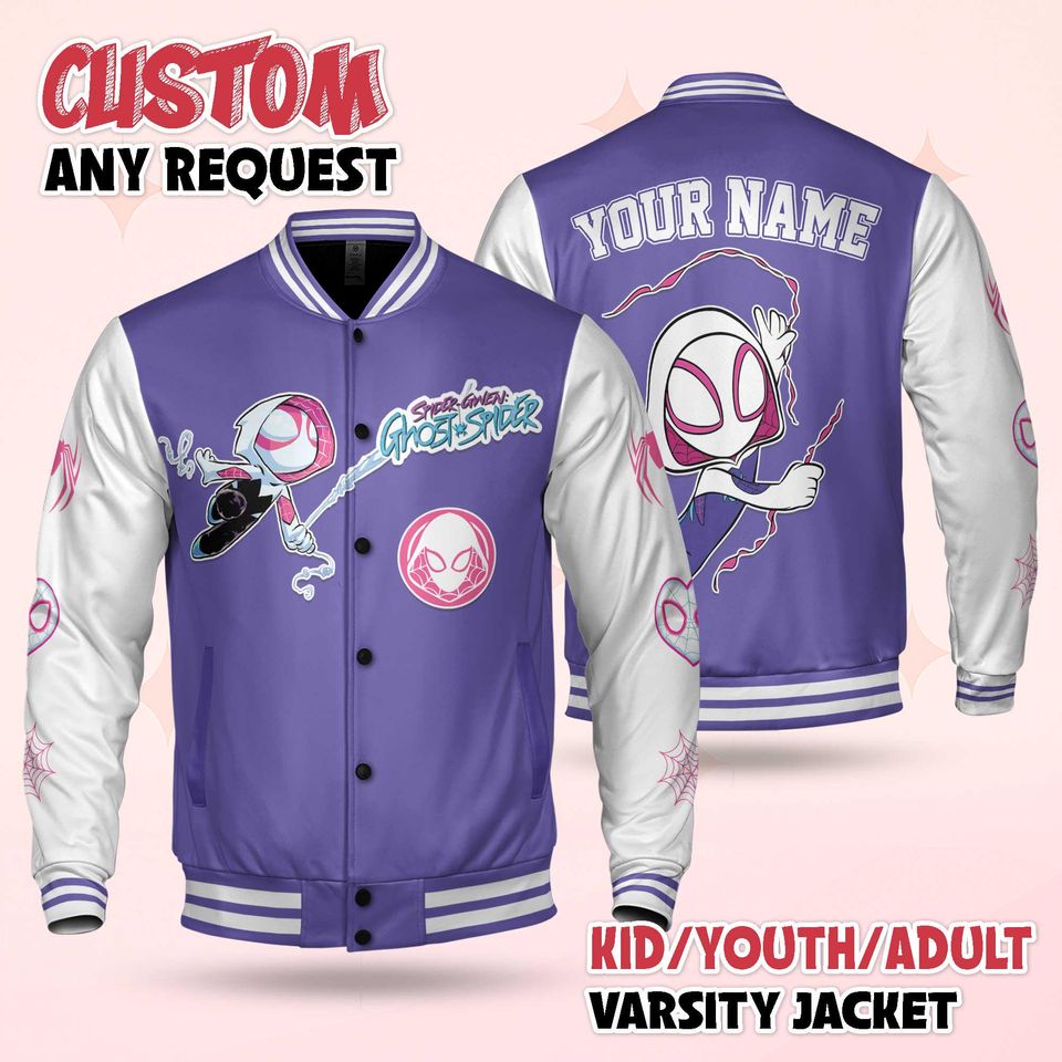 Custom Ghost-Spider Varsity Jacket, Personalized Ghost-Spider Baseball Jacket