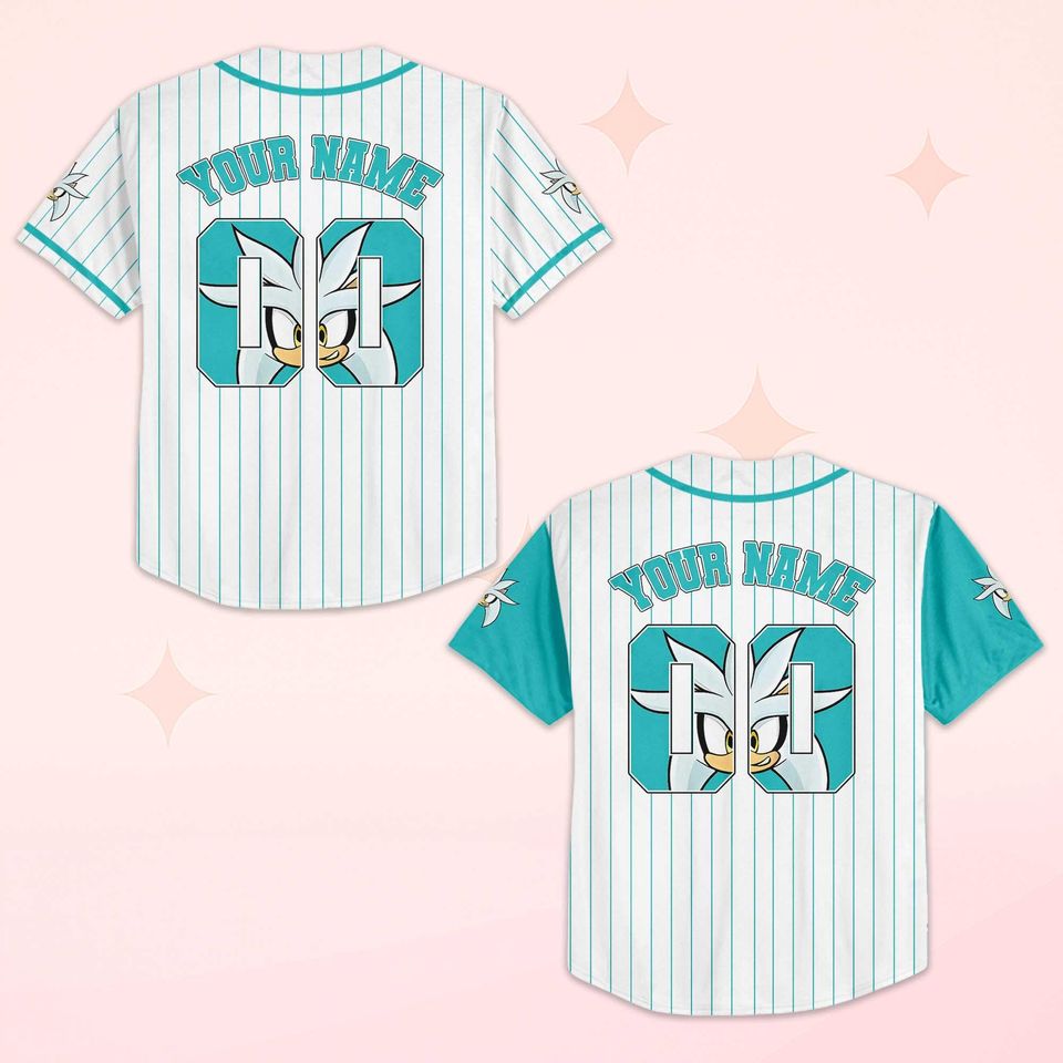 Custom Silver the Hedgehog Baseball Jersey, Sonic Gamer Outfit