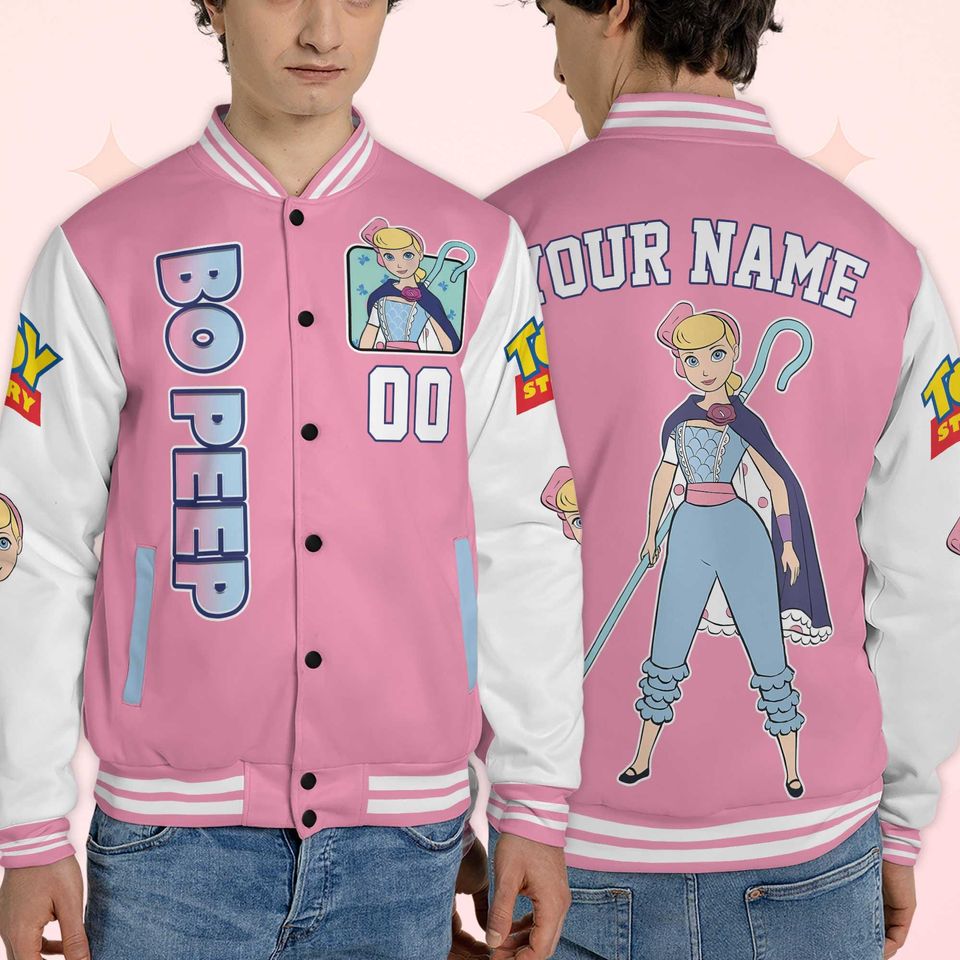 Custom Bo Peep Varsity Jacket, Personalized Toy Story Baseball Jacket