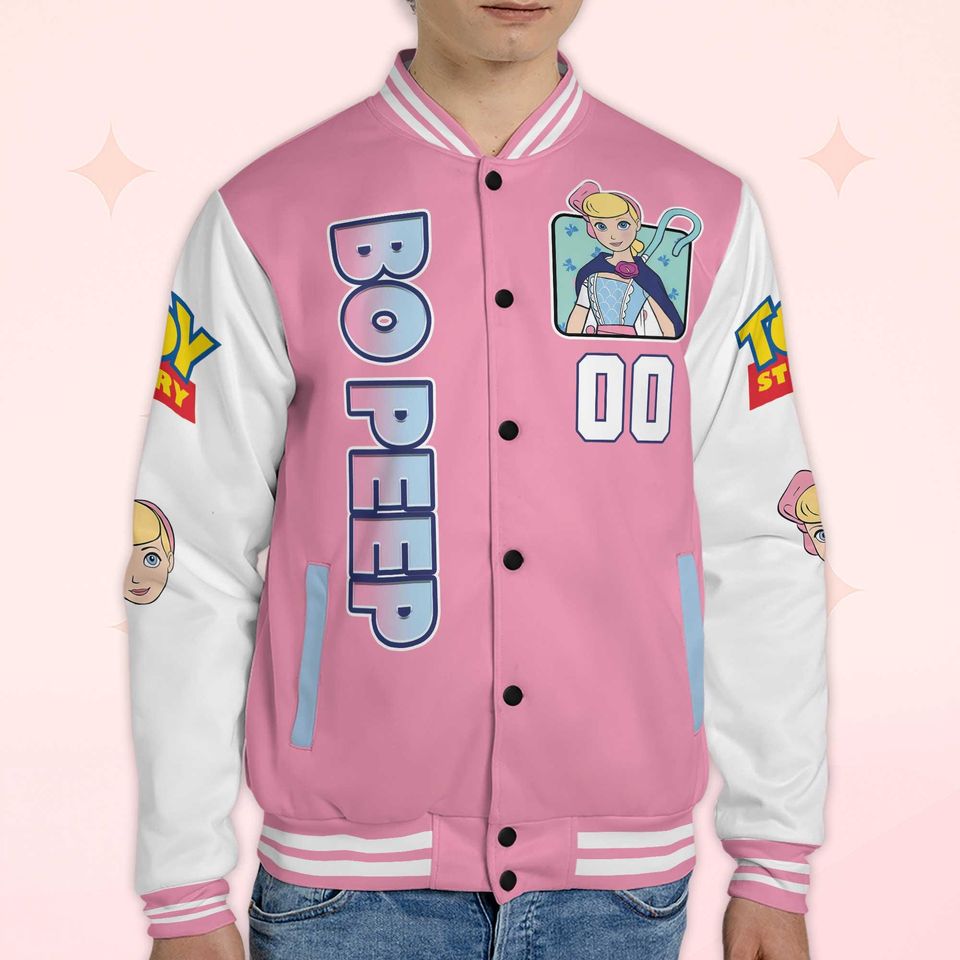 Custom Bo Peep Varsity Jacket, Personalized Toy Story Baseball Jacket