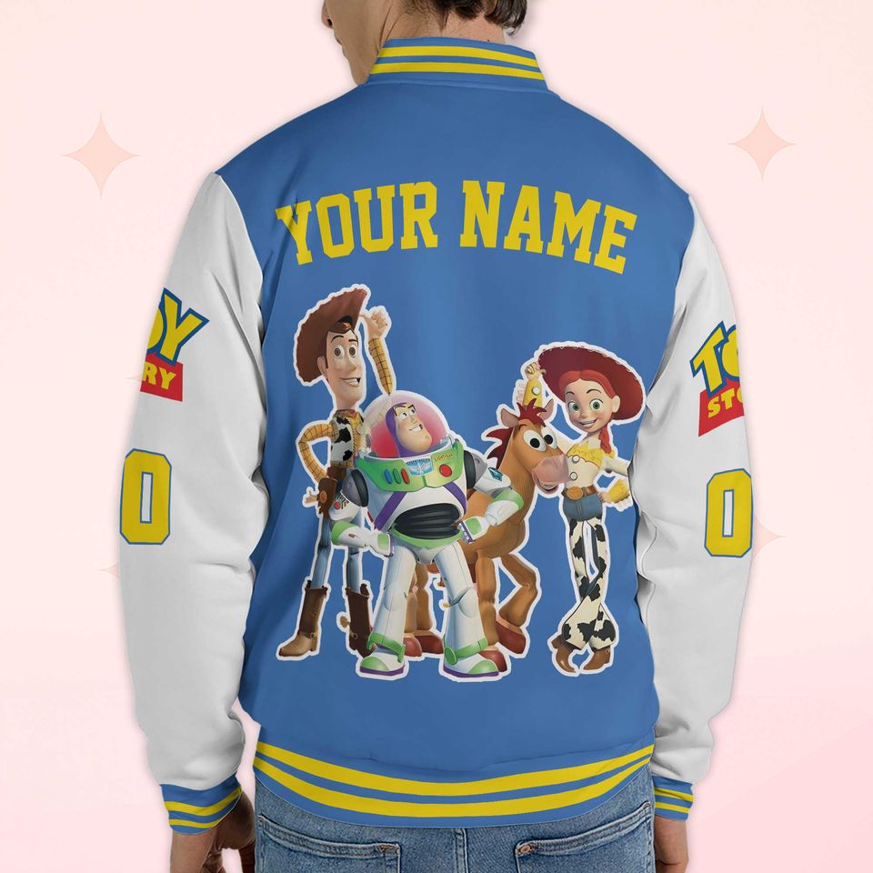 Custom Toy Story Varsity Jacket, Personalized Disney Pixar Baseball Jacket