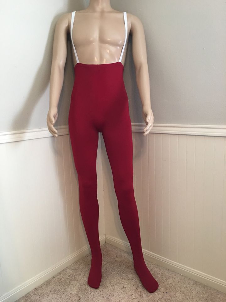 Men's Solid High Waisted Tights with optional Suspenders ~ Aaron