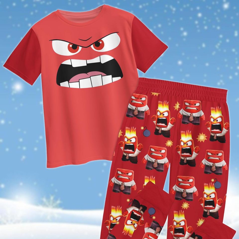 Inside Out Anger Pajamas, Disney Anger Holiday Pajamas