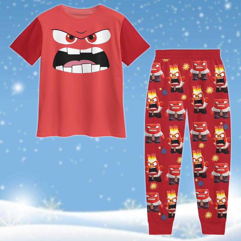 Inside Out Anger Pajamas, Disney Anger Holiday Pajamas