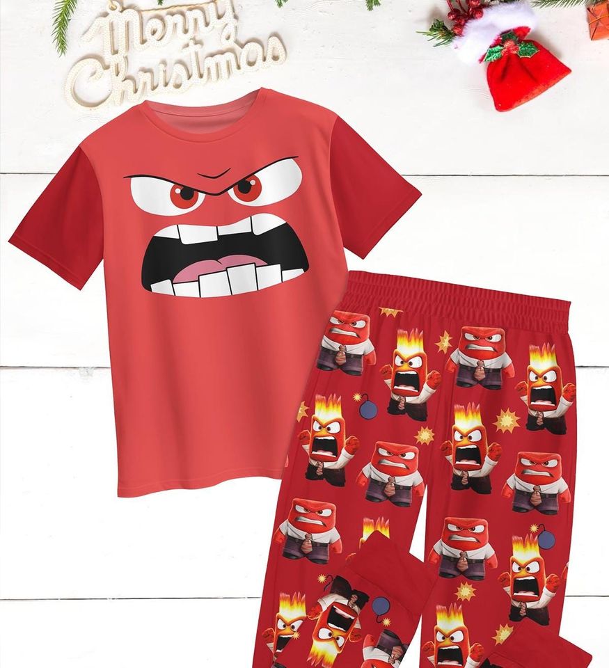 Inside Out Anger Pajamas, Disney Anger Holiday Pajamas