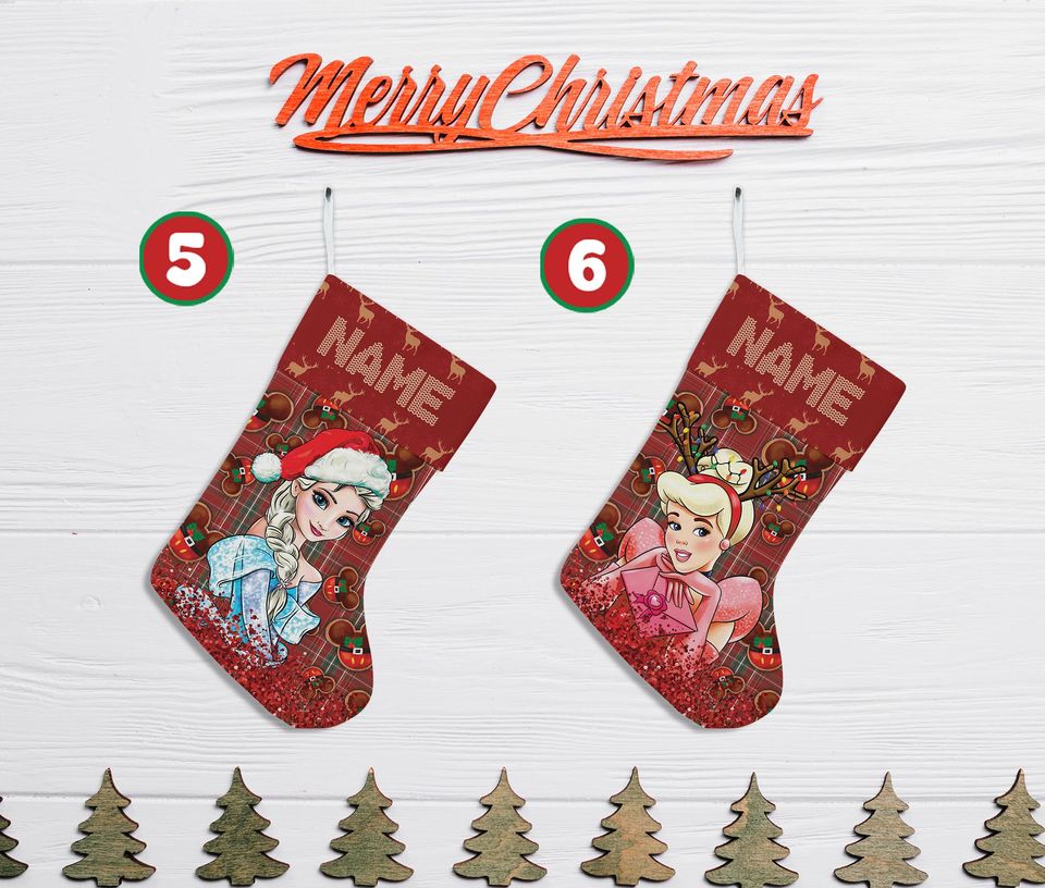 Personalized Cartoon Christmas Stocking, Custom Name Christmas Stockings, Christmas Stocking, Home Decoration, Xmas Stocking, Christmas Gift