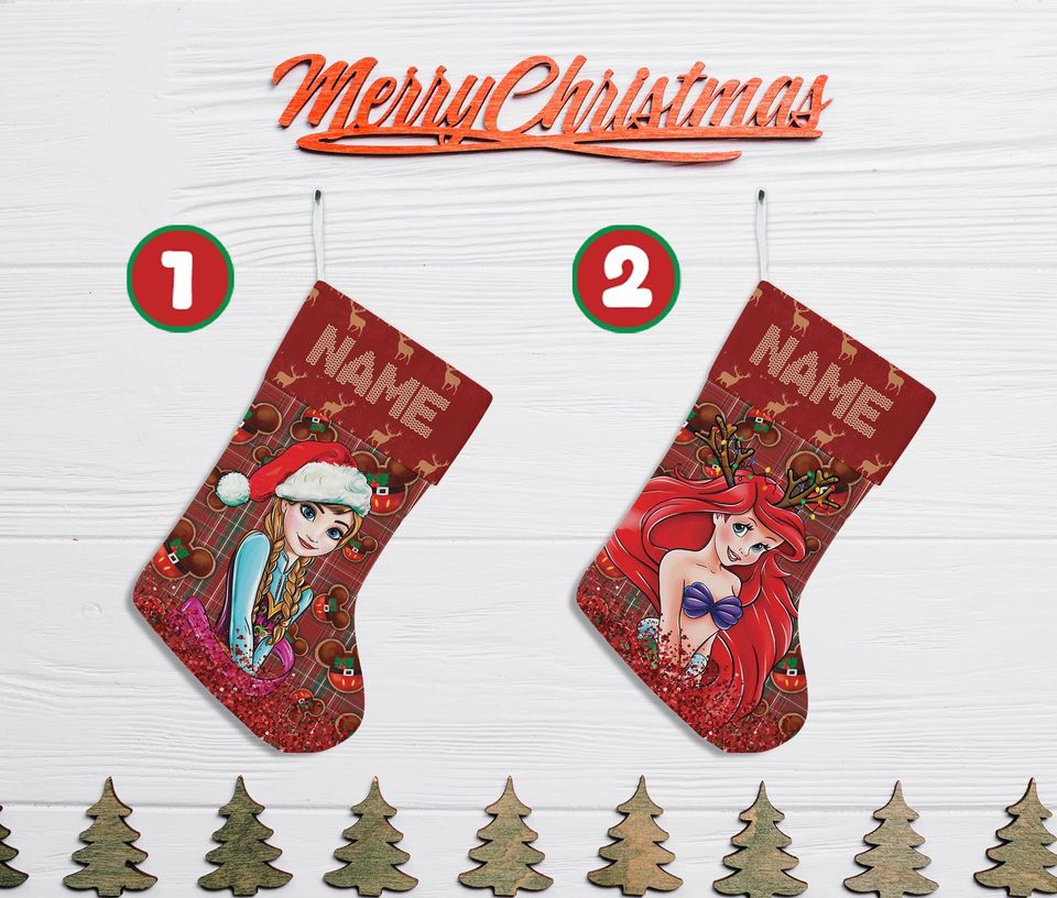 Personalized Cartoon Christmas Stocking, Custom Name Christmas Stockings, Christmas Stocking, Home Decoration, Xmas Stocking, Christmas Gift