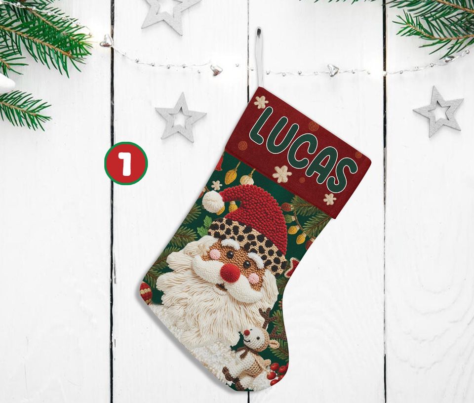 Personalized Green Guy Christmas Stocking, Custom Santa Claus PRINTED Christmas Stocking, Home Decoration, Christmas Stocking,Christmas Gift