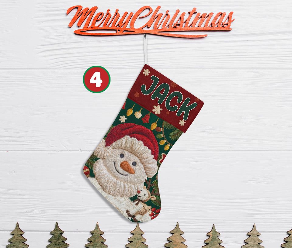 Personalized Green Guy Christmas Stocking, Custom Santa Claus PRINTED Christmas Stocking, Home Decoration, Christmas Stocking,Christmas Gift